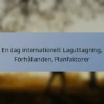 En dag internationell: Laguttagning, Förhållanden, Planfaktorer