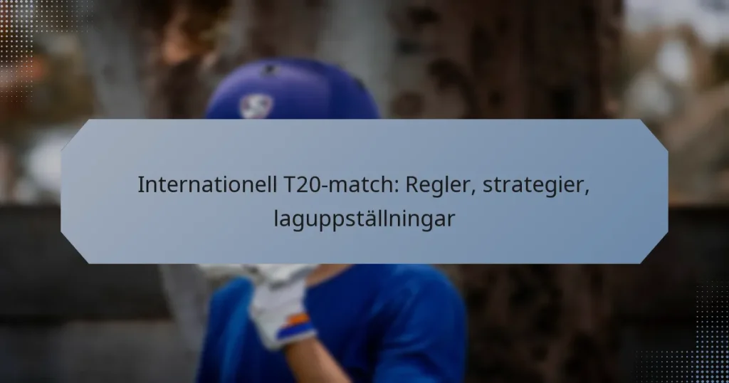 Internationell T20-match: Regler, strategier, laguppställningar