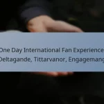 One Day International Fan Experience: Deltagande, Tittarvanor, Engagemang