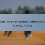 One Day International: Förberedelse, Träning, Fitness
