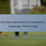 One Day International: Poängräntor, Löpningar, Partnerskap