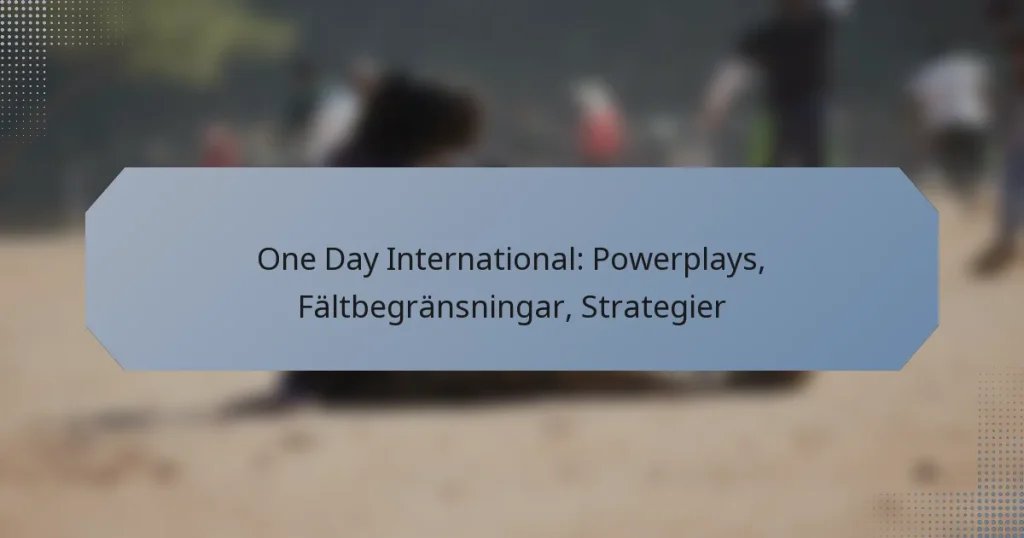 One Day International: Powerplays, Fältbegränsningar, Strategier