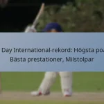 One Day International-rekord: Högsta poäng, Bästa prestationer, Milstolpar