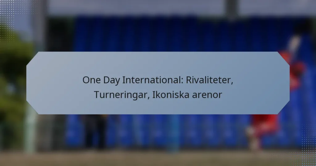 One Day International: Rivaliteter, Turneringar, Ikoniska arenor