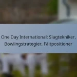 One Day International: Slagtekniker, Bowlingstrategier, Fältpositioner