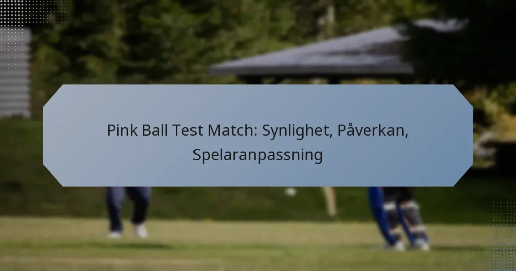Pink Ball Test Match: Synlighet, Påverkan, Spelaranpassning