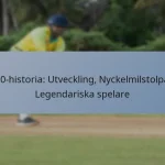 T20-historia: Utveckling, Nyckelmilstolpar, Legendariska spelare