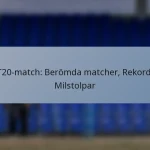 T20-match: Berömda matcher, Rekord, Milstolpar