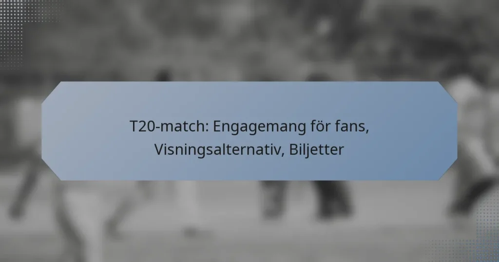 T20-match: Engagemang för fans, Visningsalternativ, Biljetter