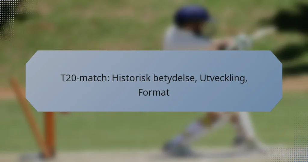 T20-match: Historisk betydelse, Utveckling, Format