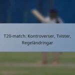 T20-match: Kontroverser, Tvister, Regeländringar
