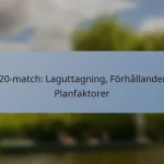 T20-match: Laguttagning, Förhållanden, Planfaktorer