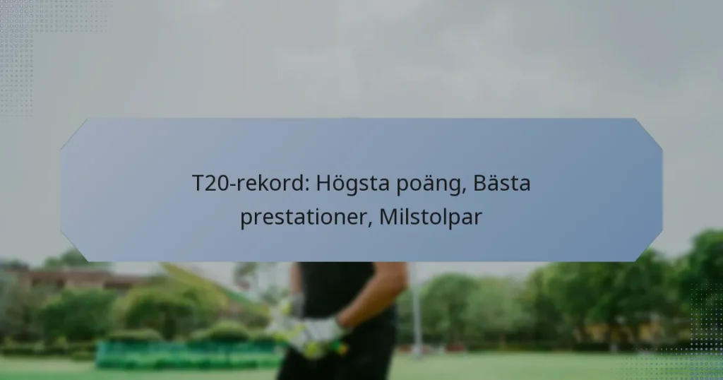T20-rekord: Högsta poäng, Bästa prestationer, Milstolpar