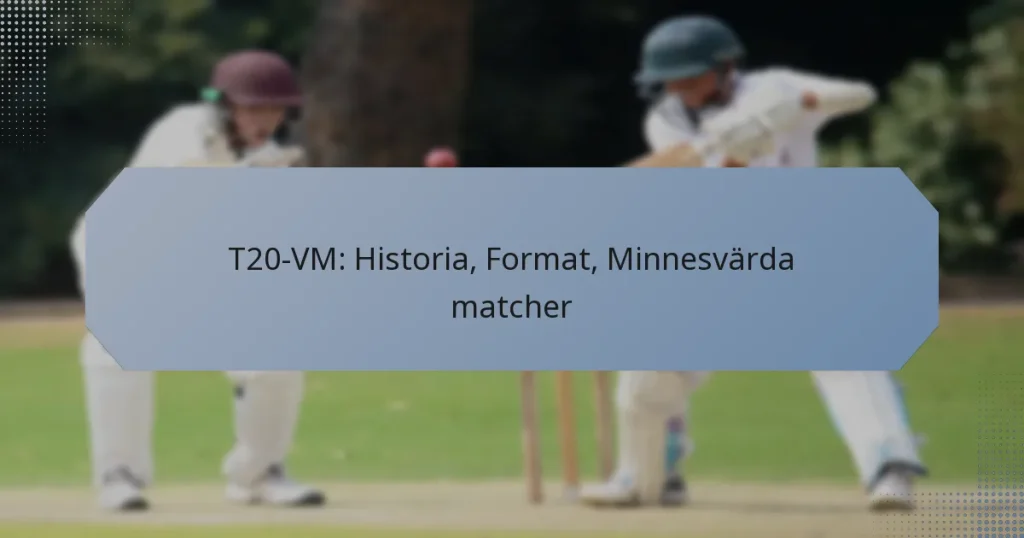 T20-VM: Historia, Format, Minnesvärda matcher