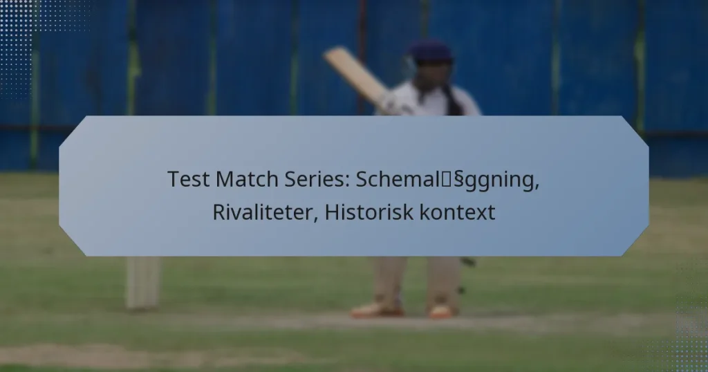 Test Match Series: Schemaläggning, Rivaliteter, Historisk kontext