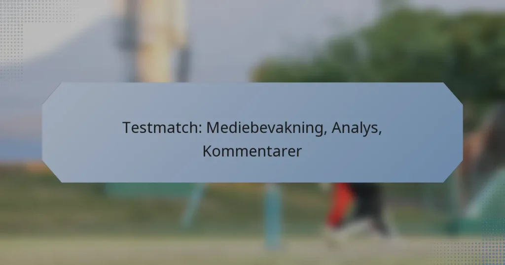 Testmatch: Mediebevakning, Analys, Kommentarer