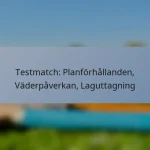 Testmatch: Planförhållanden, Väderpåverkan, Laguttagning