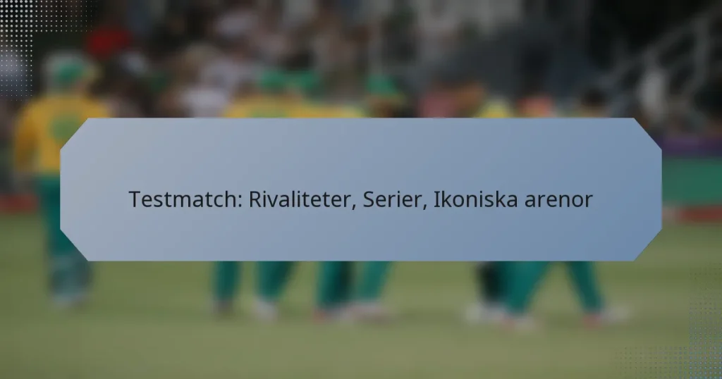 Testmatch: Rivaliteter, Serier, Ikoniska arenor