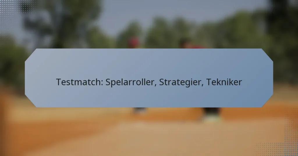 Testmatch: Spelarroller, Strategier, Tekniker