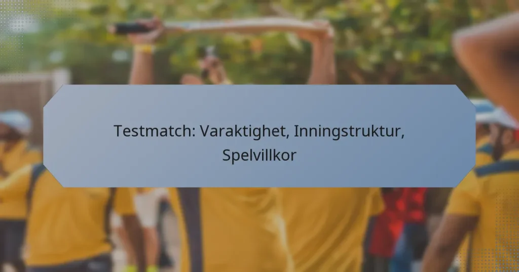 Testmatch: Varaktighet, Inningstruktur, Spelvillkor