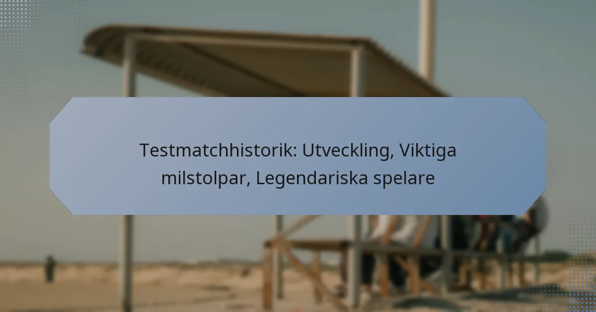 Testmatchhistorik: Utveckling, Viktiga milstolpar, Legendariska spelare