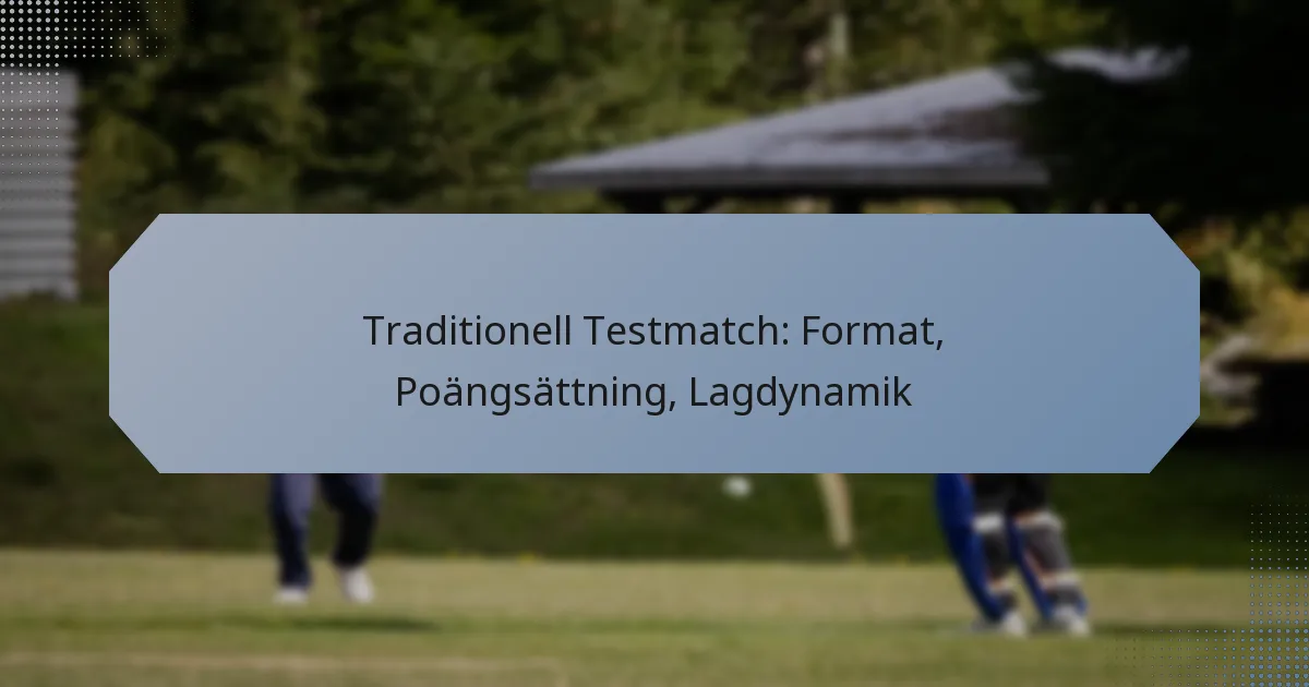 Traditionell Testmatch: Format, Poängsättning, Lagdynamik