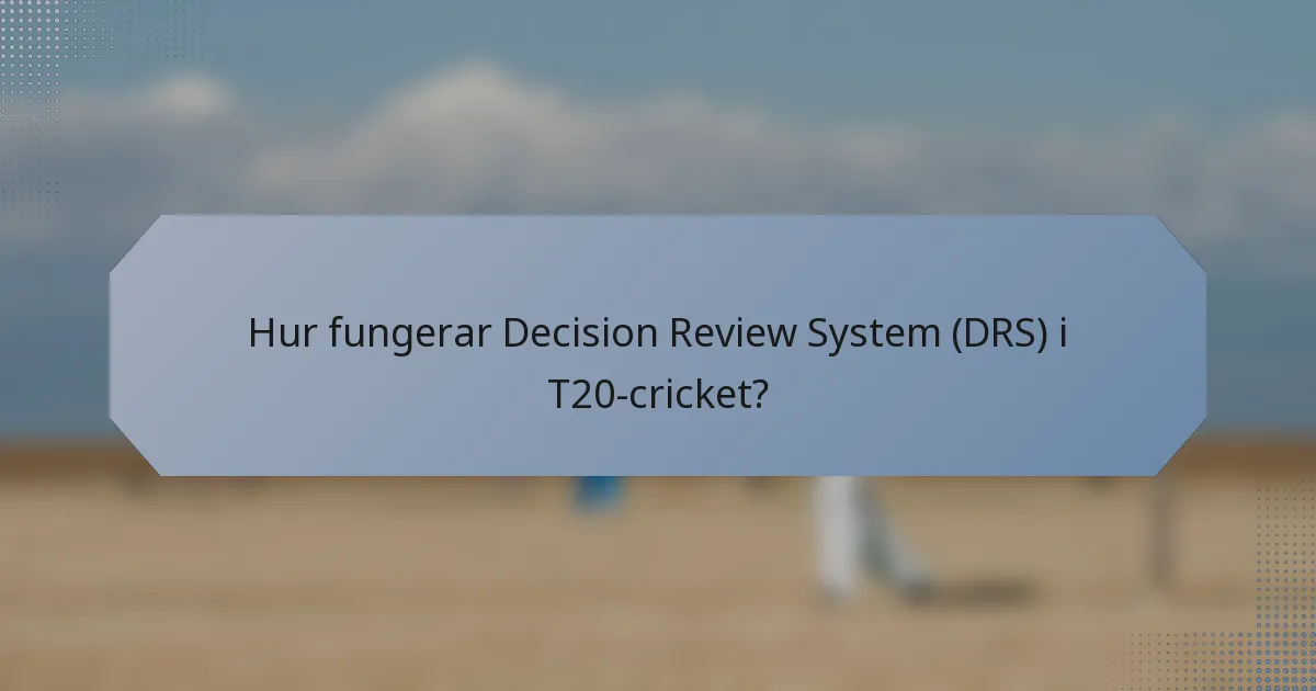 Hur fungerar Decision Review System (DRS) i T20-cricket?