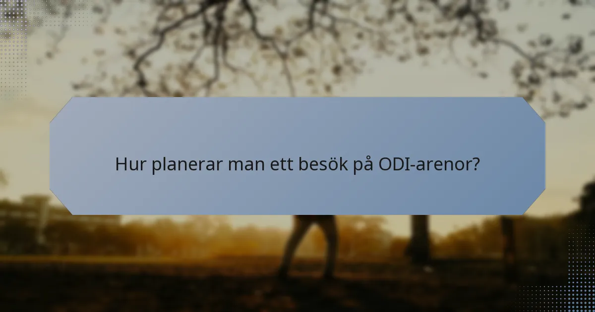 Hur planerar man ett besök på ODI-arenor?