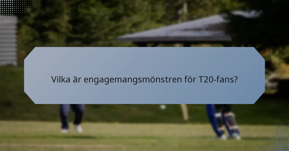 Vilka är engagemangsmönstren för T20-fans?