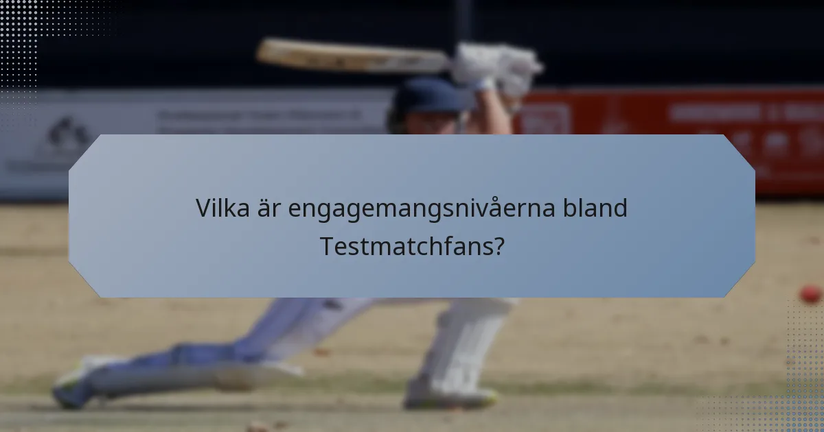 Vilka är engagemangsnivåerna bland Testmatchfans?