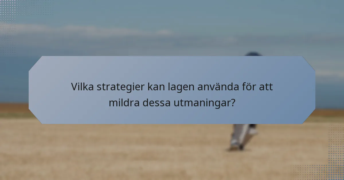 Vilka strategier kan lagen använda för att mildra dessa utmaningar?